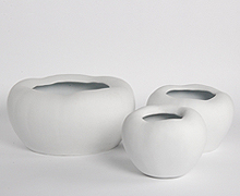 Pot Vase - White Biscuit Porcelain GROOVE | Decord.gr