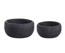 Set of 2 Outdoor Bowl Vase Fiberglass & Clay | Decord.gr