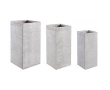 Set of 3 Outdoor Column Vase Fiberglass & Clay | Decord.gr