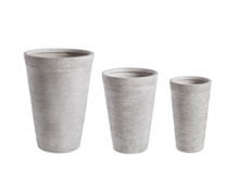 Set of 3 Outdoor Vase Fiberglass & Clay | Decord.gr